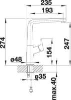 BLANCO 521715 AVONA Messing SILGRANIT-Look, muskat, Hochdruck